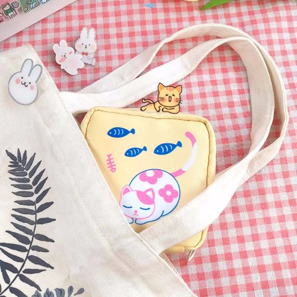 Dinosaur Cat Sanitary Pads Storage Cute Cartoon Pattern Waterproof Sanitary Napkin Bag Coin Purse Lipstick Pouch Cosmetic Bag