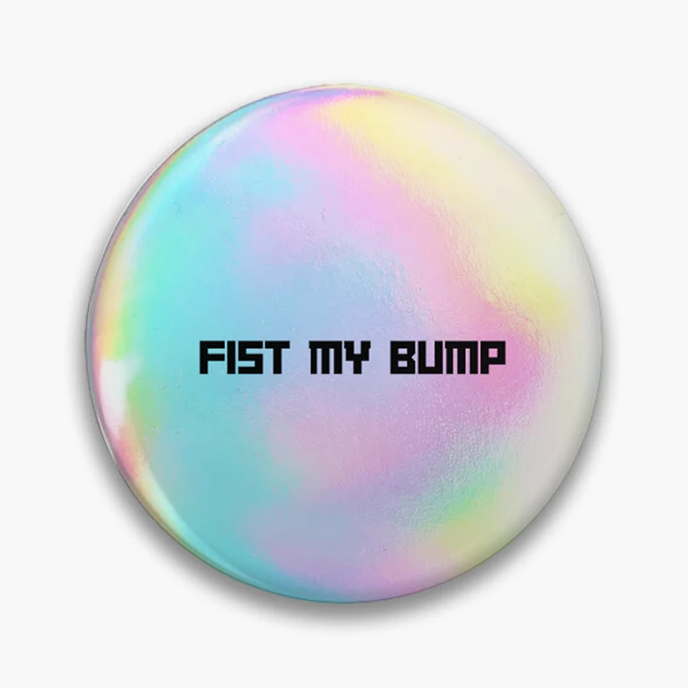 fist my bump Pin Holographic Star Heart Pin Brooches Laminated Button Fashion Accessory