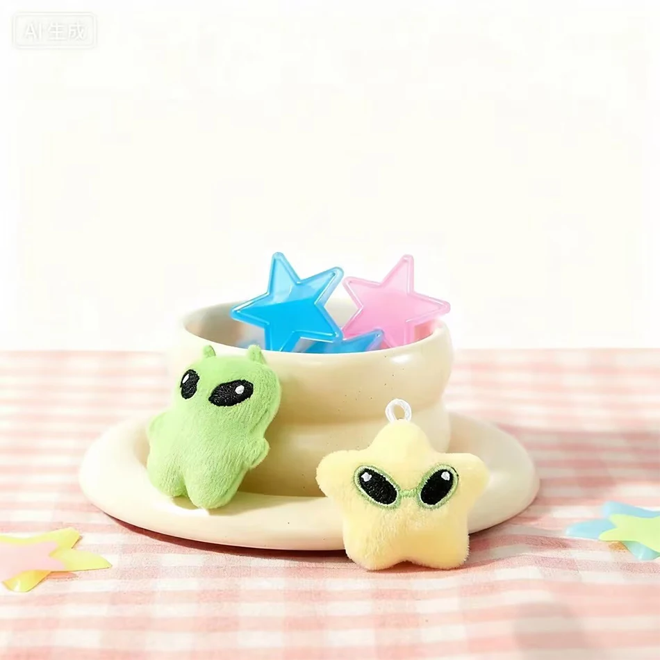 1/2Pcs New Cartoon Cute Star High Beauty Plush Doll Pendant Mobile Phone Rope Bag Pendant Car Keychain Versatile Birthday Gift
