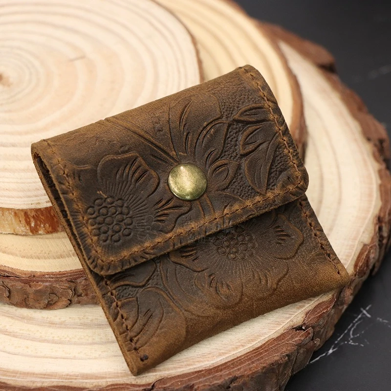 Leather Small Storage Pouch for Jewelry, with Snap Button Closure, Suitable for Necklaces, Bracelets, Rings, Earrings, Coins
