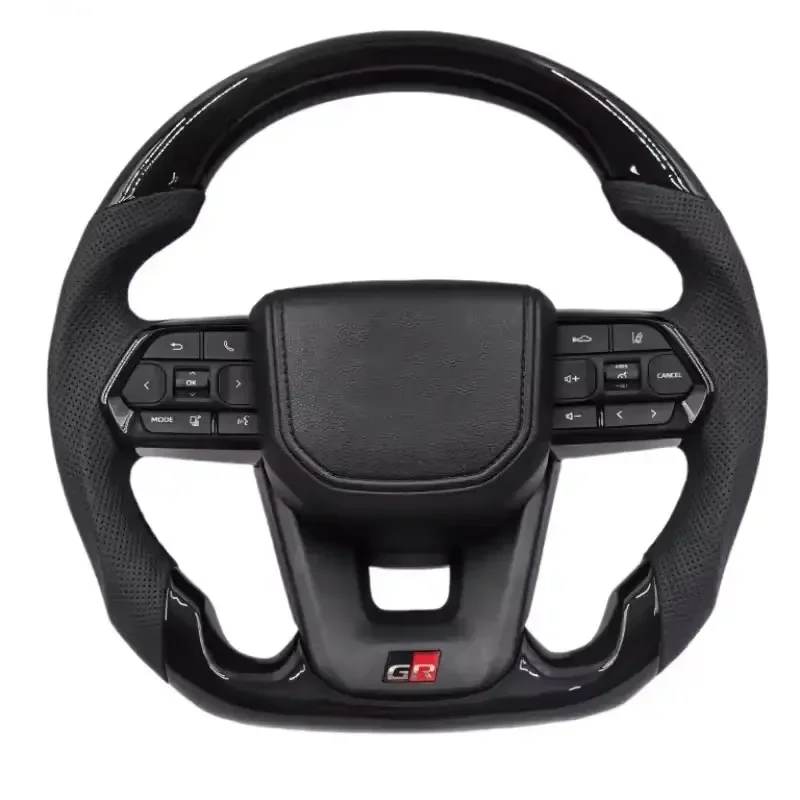 

Black Sport Carbon Fiber Steering Wheel For 2006-2023 leather LAND CRUISER LC200 Car Steering Wheel