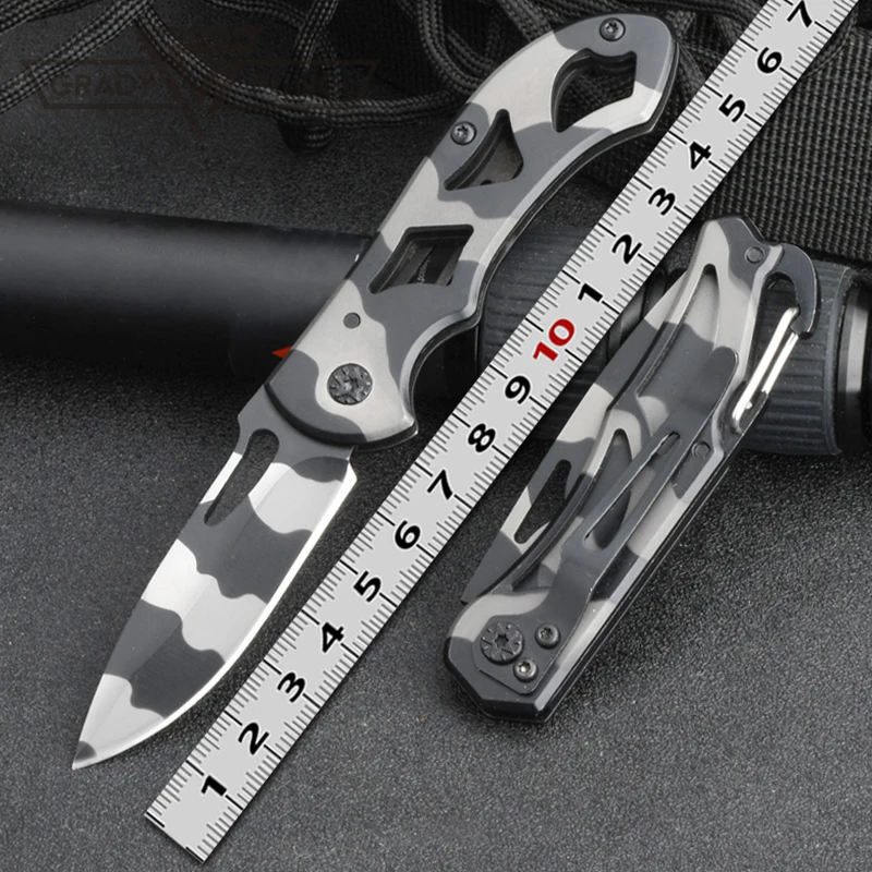 GradyFung Brand Folding Knife Stainless Steel Blade Small Pocket Knife for EDC Camping Utility KeyChain Hand Tools Gear