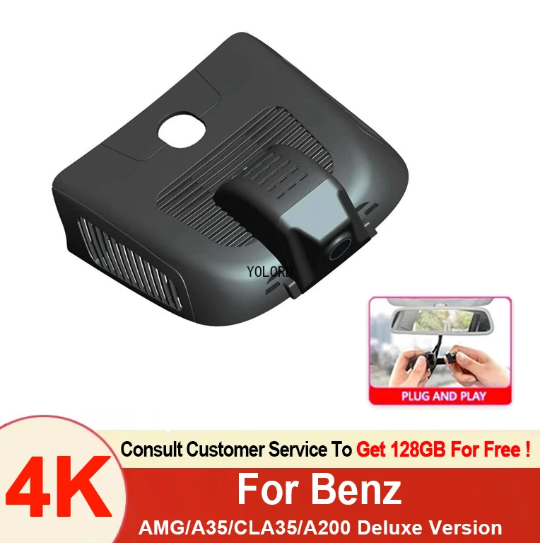 

4K Dash Cam 2160P WiFi OEM Style 24Hrs Packing Car DVR Camera Special for Mercedes Benz AMG CLA35 A35/A200 Deluxe Version