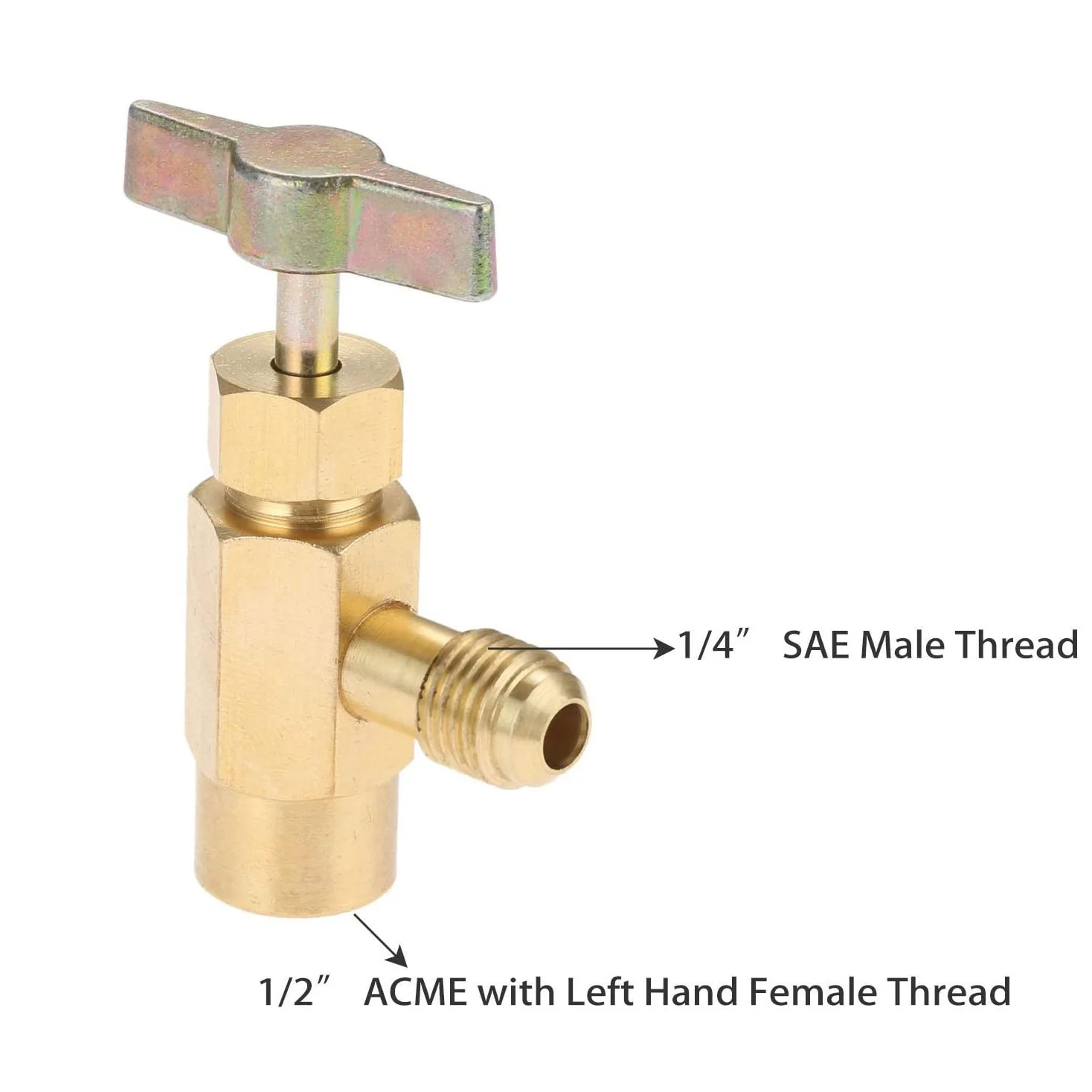 Brass R-1234YF AC Refrigerant Self-Sealing Can Bottle Tap Opener Valve Tool 1/4\