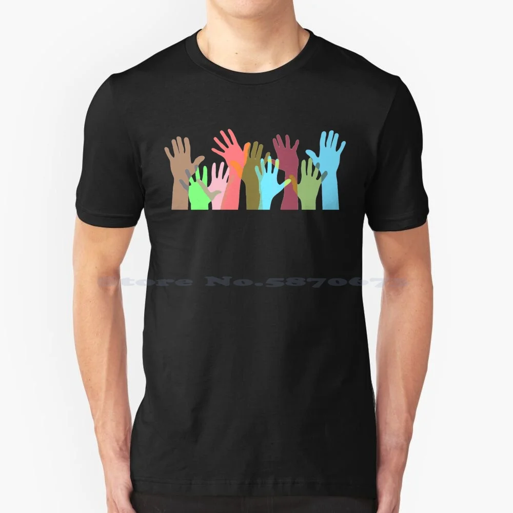 Hands In A Circle T Shirt 100% Cotton Tee Best Seller Something Beauty Cool Colourful Climbing Christmas Cute Textile Design