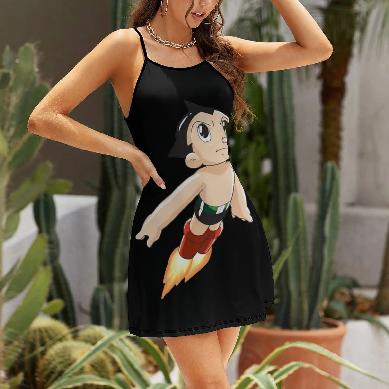 Tetsuwan Atom Anime Astro Boy 8  Women's Sling Dress Nerd The Dress Cute Sexy Woman's Clothing  Vacations