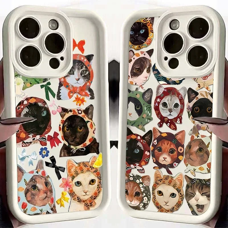Colorful Cat Pink Leopard Print Phone Case for Huawei Honor Magic 7 Lite 6 Pro X9C Smart 200 Pro 90 Lite 5G Y9 Prime 2019 Cover