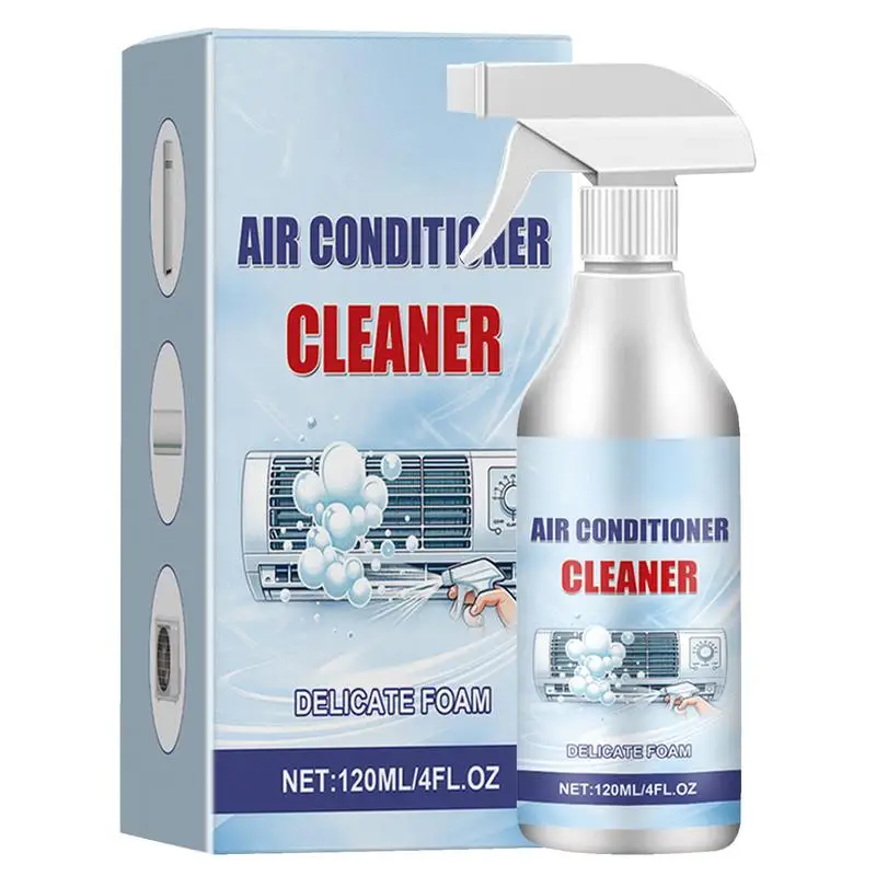 Air Conditioner Coil Cleaner 120ml Rinse-Free Foam Spray Multi-purpose Foam Air Conditioner Coil Spray Effective Household