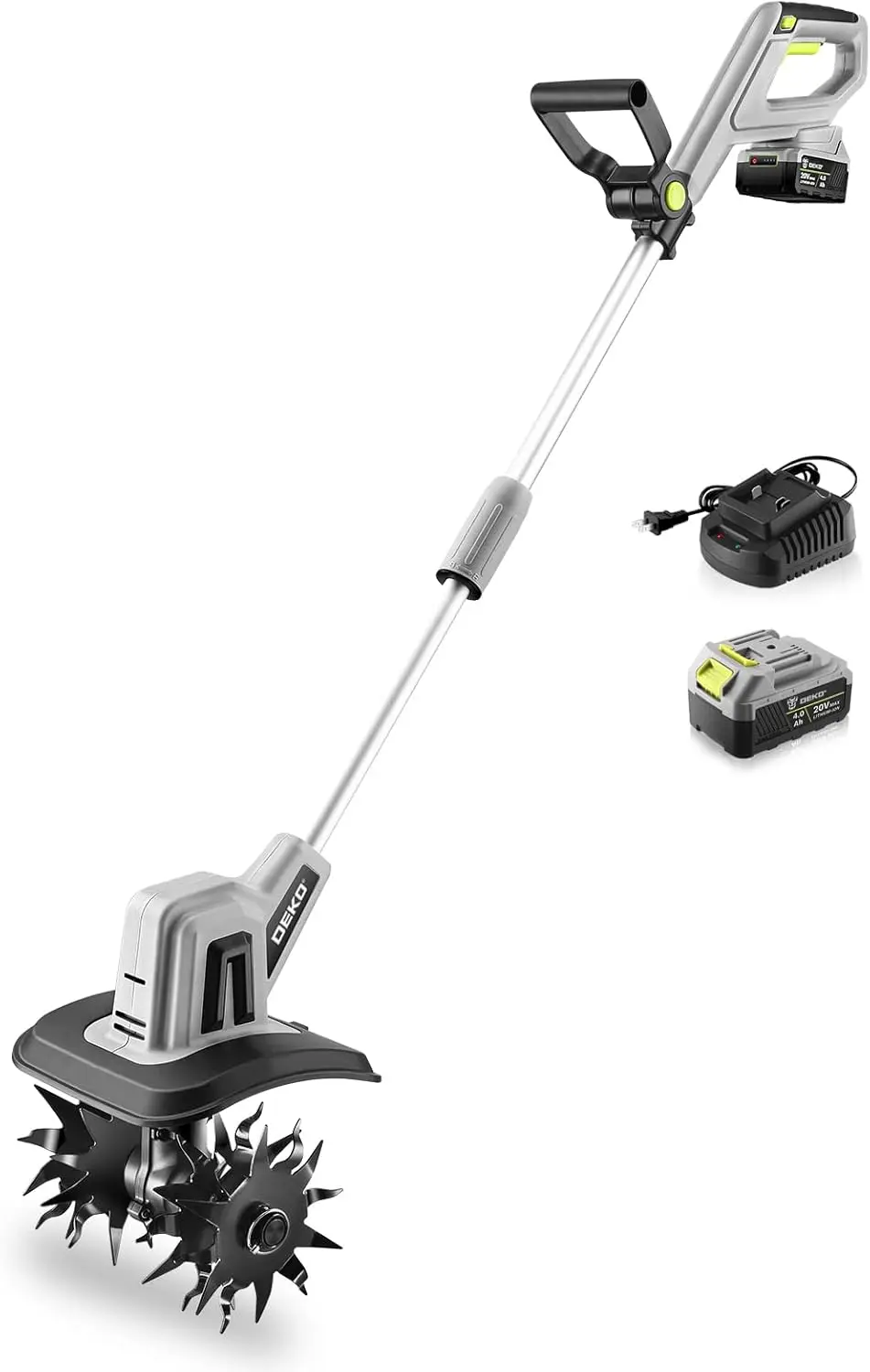 

20V Cordless Tiller Cultivator,48 Steel Tines Garden Tiller,9inch Wide Electric Tiller for Gardening,Garden Rototiller with 4AH
