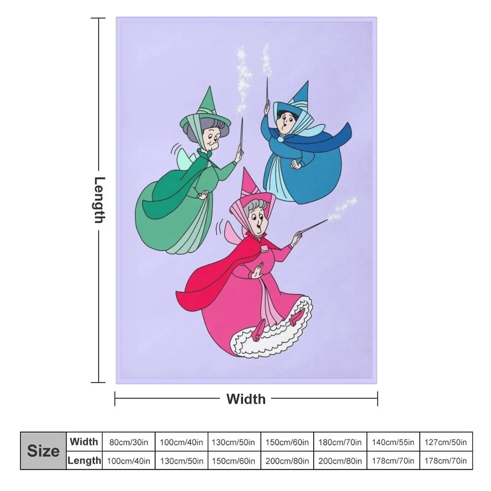 Fairy Godmothers Throw Blanket Decorative Throw funny gift Large Blankets