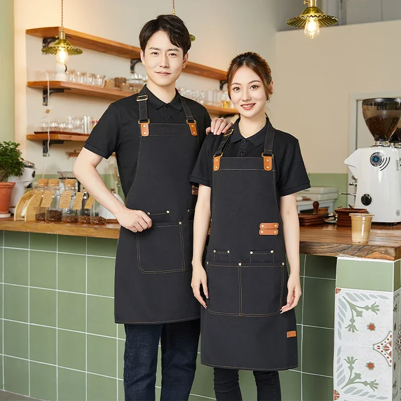 Professional Female Kitchen Antifouling Apron Male Chef BBQ Restaurant Bar Bakery Cafe Beauty Nail Studio Waterproof Work Apron