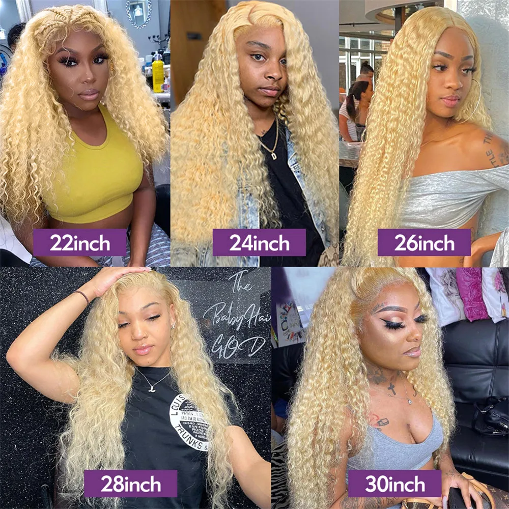 Transparent Lace Frontal Wigs Brazilian 613 Blonde Curly 13x6 Colored 13x4 Colored Front Wig Full Remy Human Hair For Women