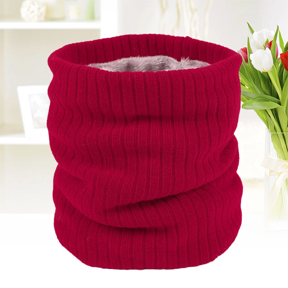 الشتاء الأحمر طبقة مزدوجة الصوف مبطن طوق متماسكة وشاح دافئ أنيق لون نقي تصميم كل مباراة التبعي