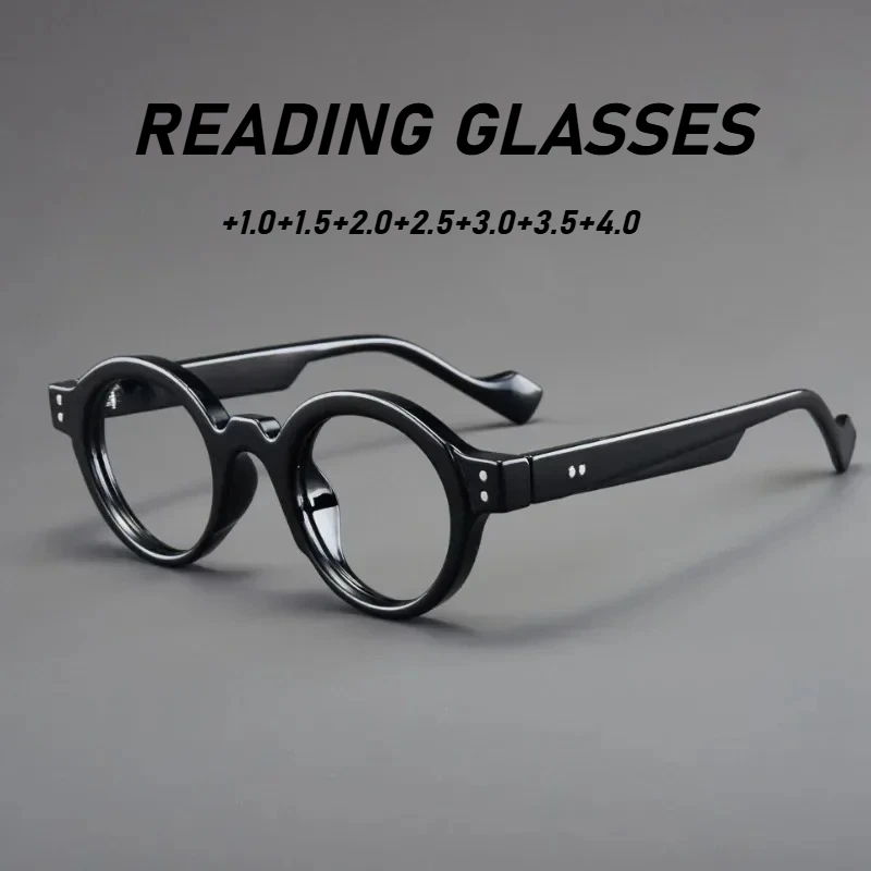Modische Lesebrille für Herren und Damen, Retro-PC-Presbyopie-Brille, Schildpatt-Lesebrille mit kleinem Rahmen und rundem Gesicht