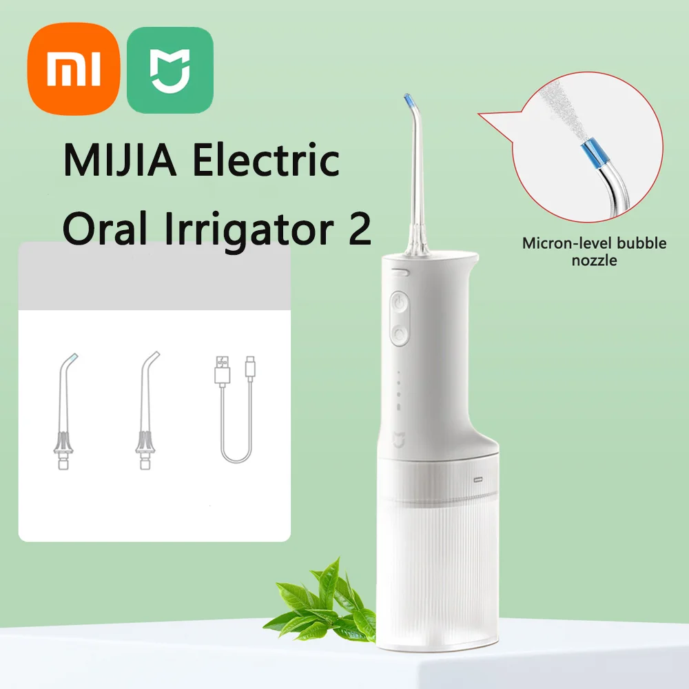 Новинка 2023 года, электрический ирригатор для полости рта XIAOMI MIJIA 2 MEO705, портативный ирригатор для воды, 200 мл, 3 режима, очиститель зубов, пузырь микронного уровня
