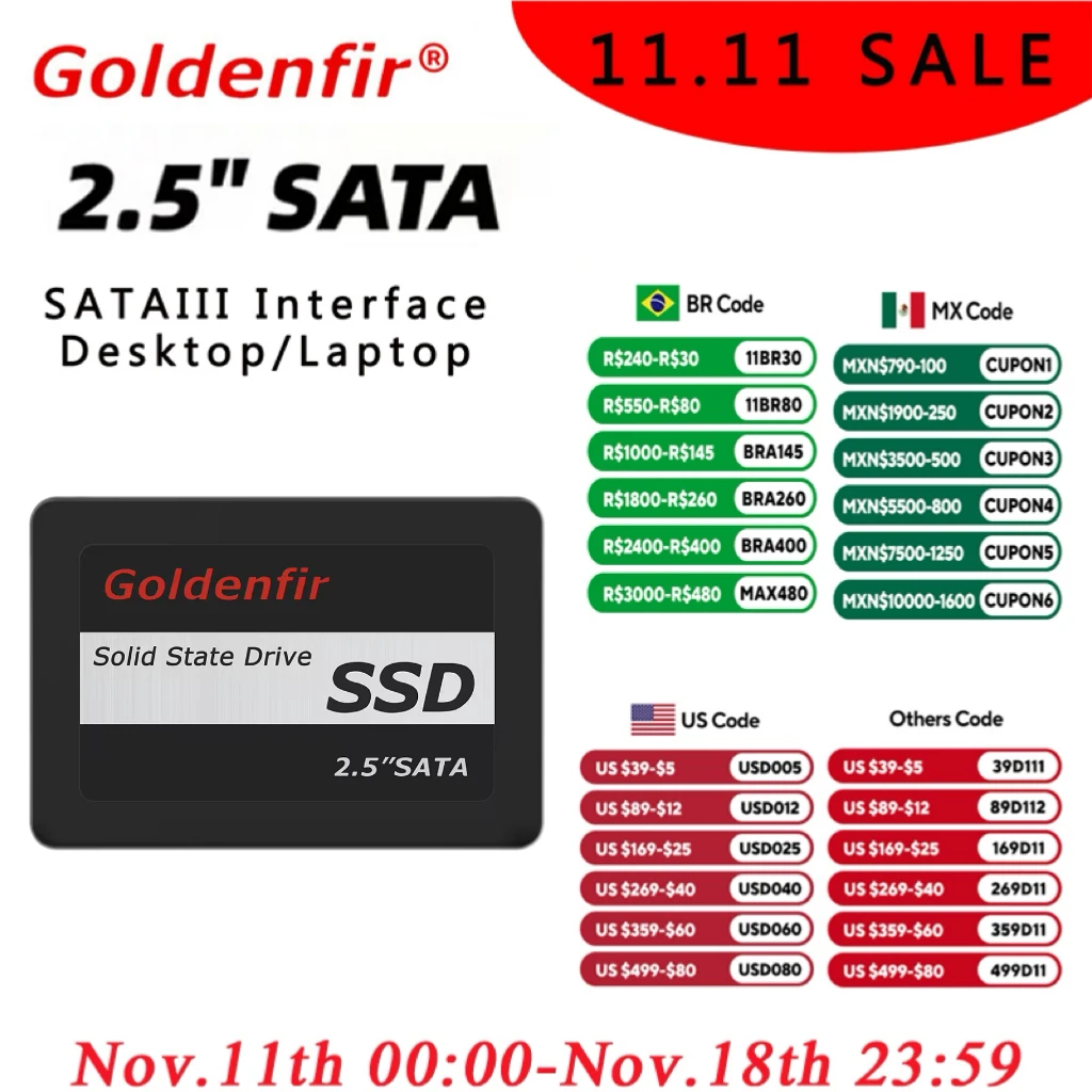 Goldenfir SSD 240GB 120GB  2.5 inch disk drive hd hdd  1TB  solid state drive for pc ssd 720GB 480GB 360GB