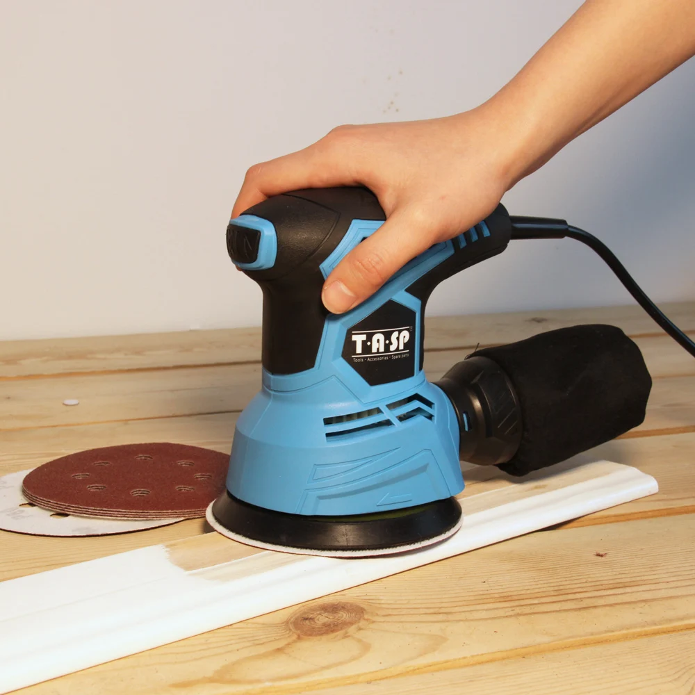 Electric Random Orbital Sander Dust Collection Variable Speed Woodworking Rotary Sanding Machine Tools, 5 Sandpapers, 230V, 300W