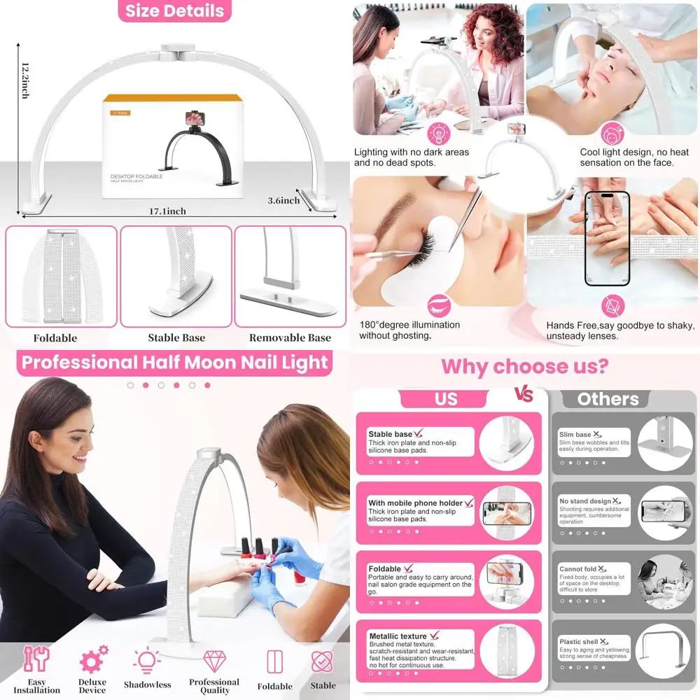 

29-ламповая светодиодная лампа для маникюра с арочным дизайном и стразами, 3 цветовых режима, 10 уровней яркости для профессионального использования в салонах