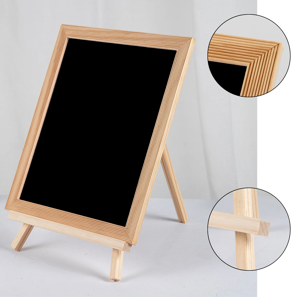 1pcs Kids Magnetic Blackboard Wooden Standing Easel Standing Easel For Children Art Writing Board Learning Gift (Black)