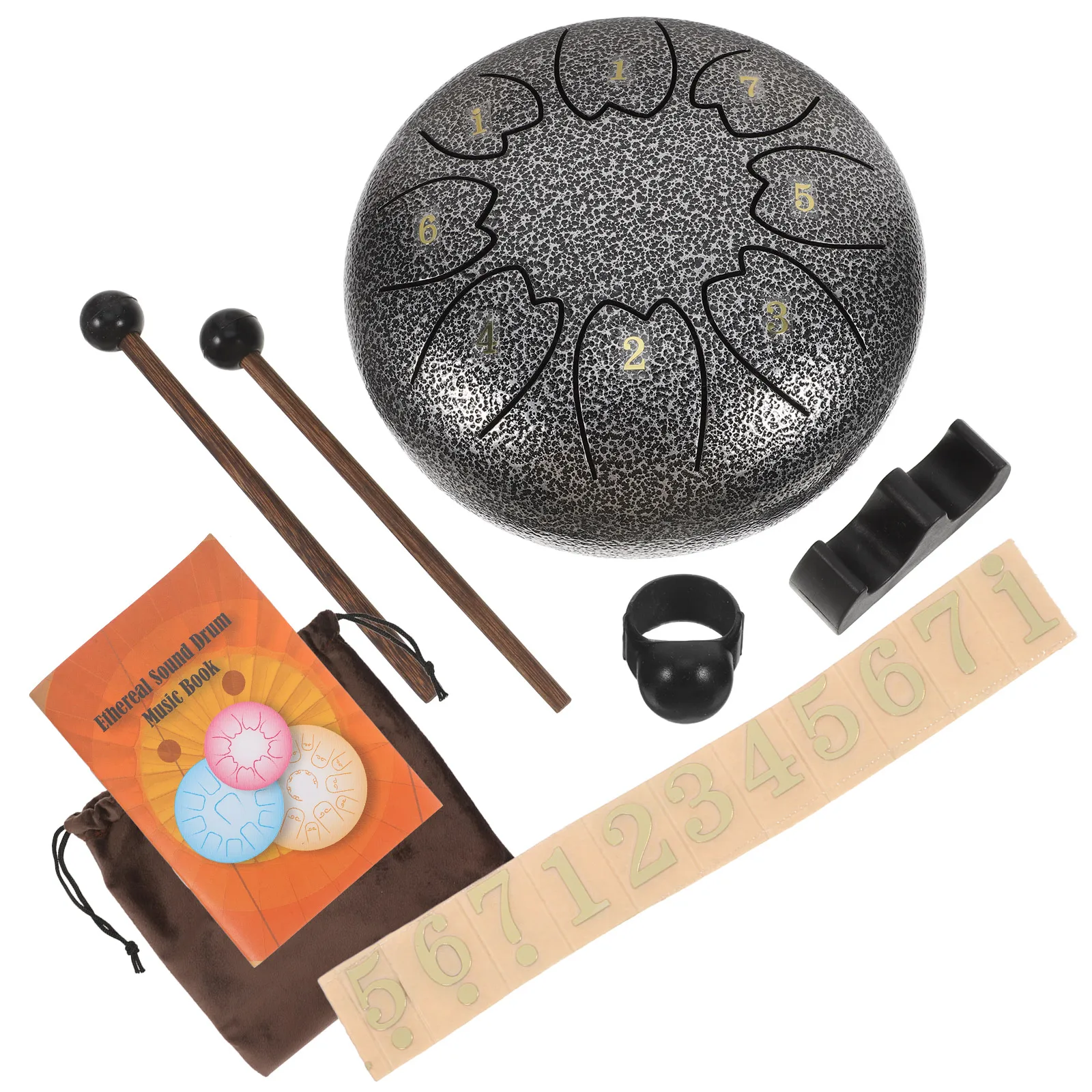 

1 set Ethereal Drum 10 Inch Carbon Steel Tongue Percussion Instrument for Yoga Music Kids Musical Instruments