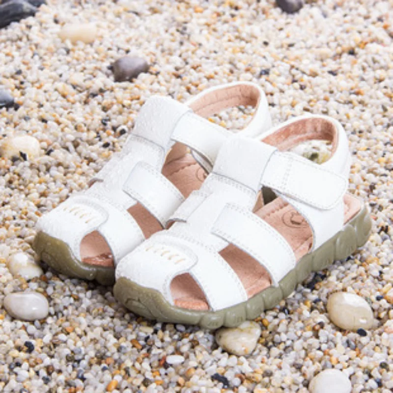 Summer Kids Shoes Boys Beach Sandals for Baby Boys Soft Leather Bottom Non-Slip Closed Toe Children Shoes сандали для мальчика