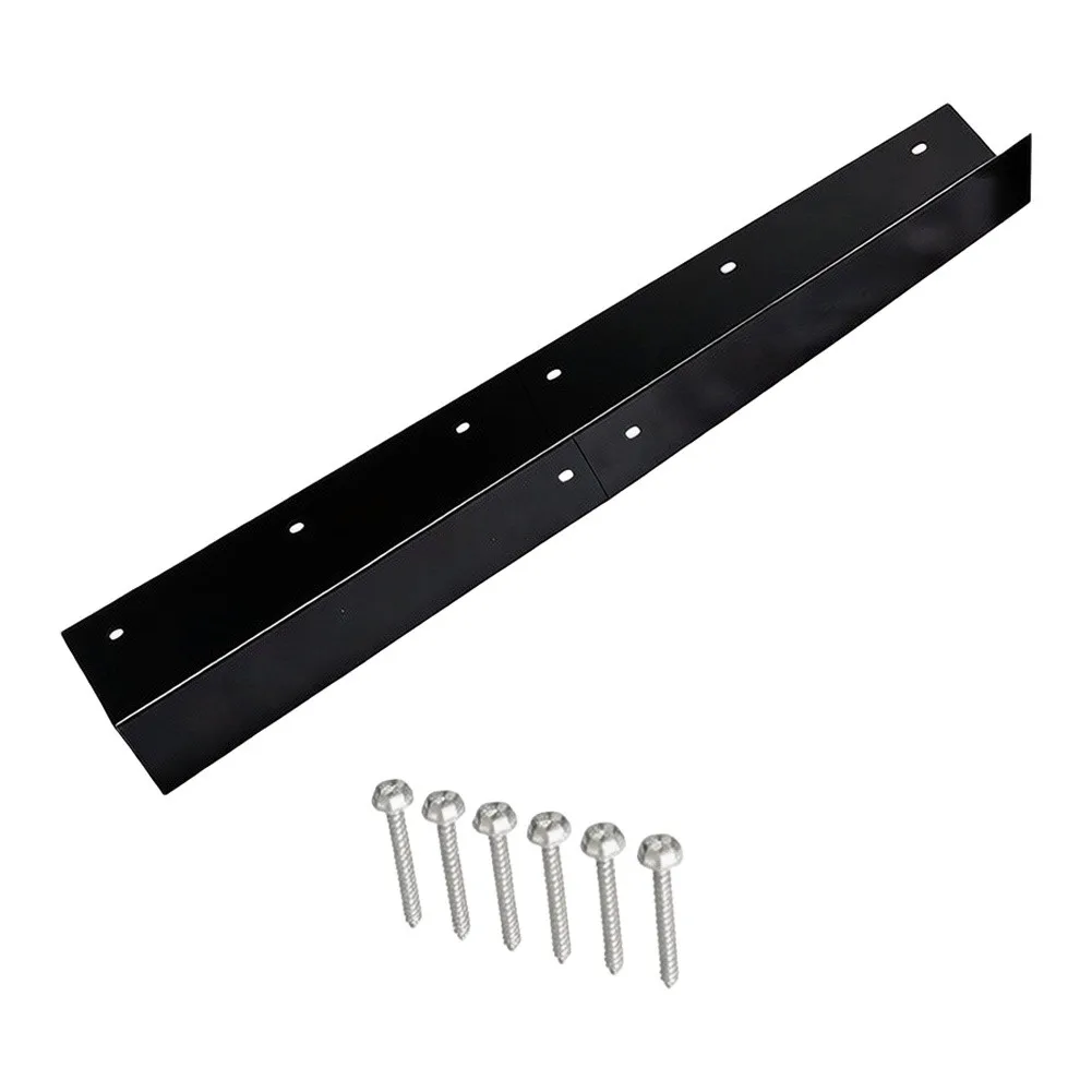3.2ft Black Galvanized Steel Rain Water Diverter for Roof Edges Door Entries For Windows Skylights and Ventilation Openings