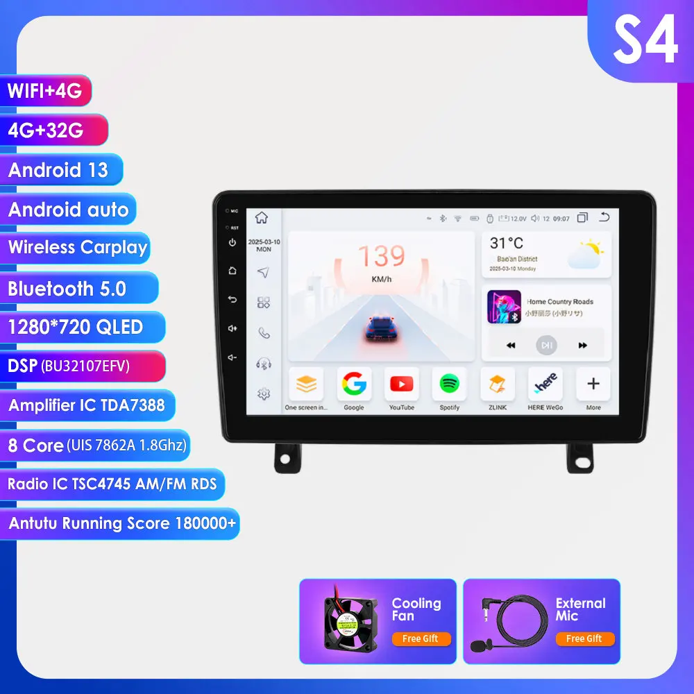 OSSURET 8G 128G Carplay Android 14 Autoradio Voor Opel Astra H 2006-2014 GPS Multimedia 4G DSP BT 360 Camera 2Din Autoradio 7862