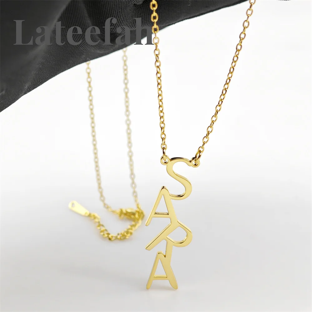 

Lateefah New Fashion Customized Jewelry Name Letter Necklace Stainless Steel Necklaces for Women