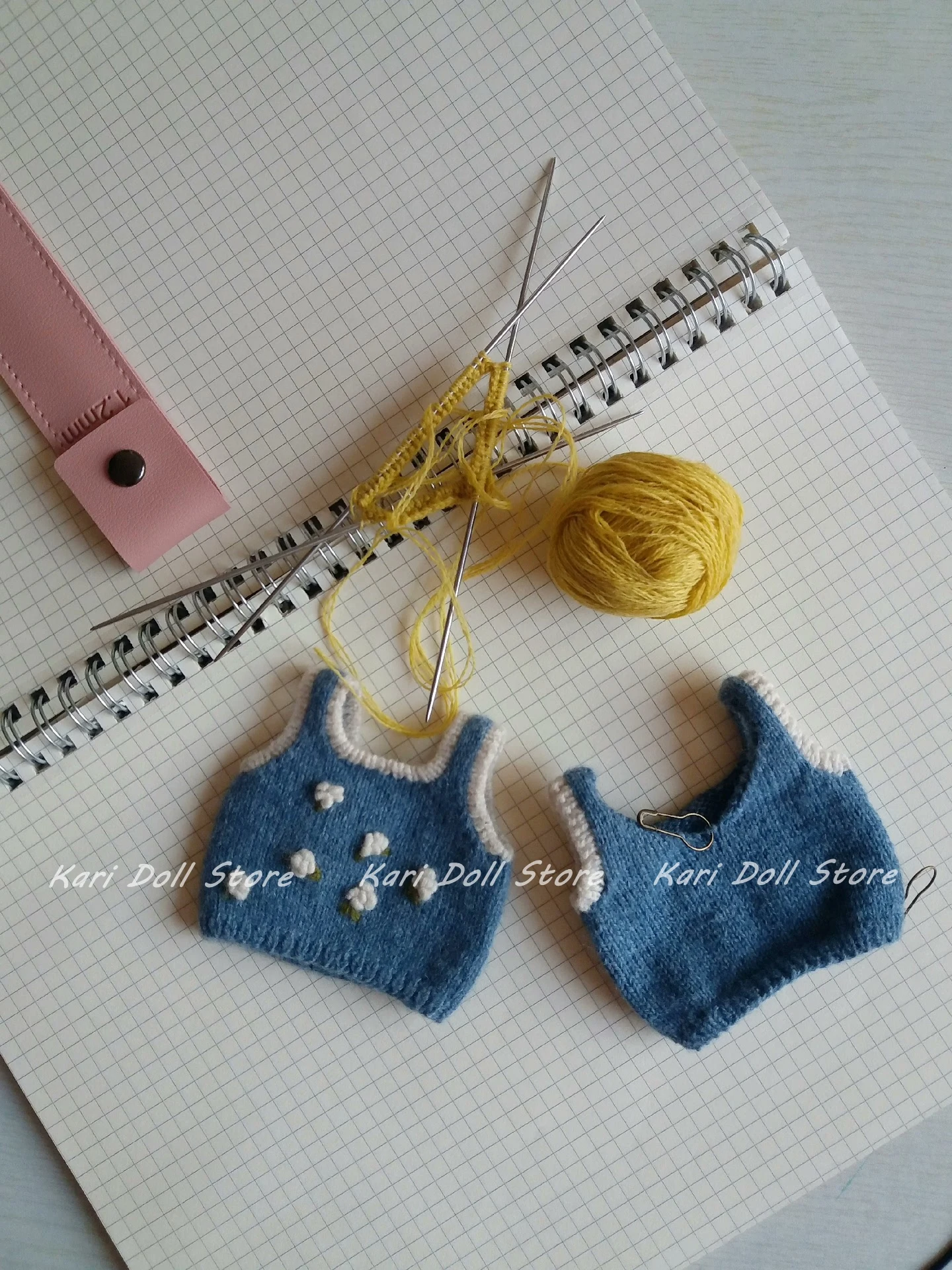 Kari Doll Clothes and skirts  2025 Red and white checkered shirt embroidered vest corduroy pants set for Landazz Landoudou Doll