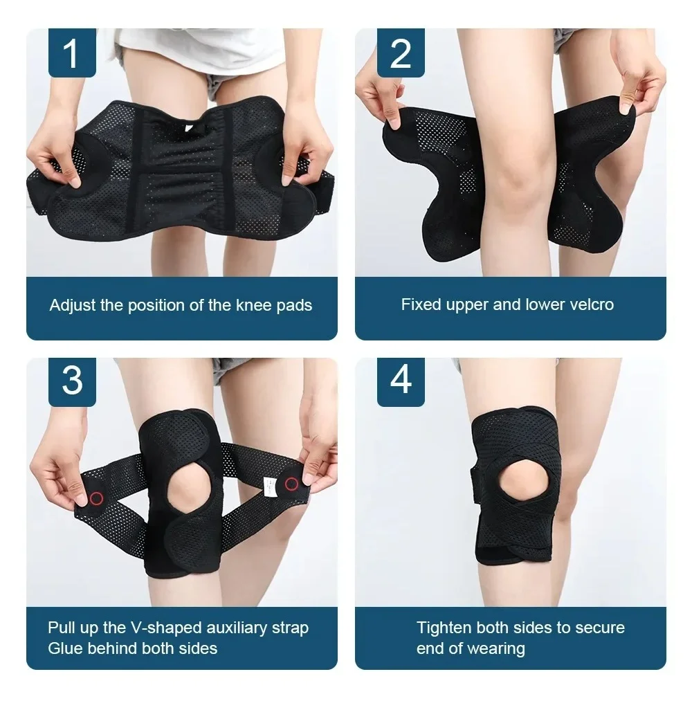 1 قطعة نيباد رياضي مرن للرجال والنساء أربعة أجيال دعم مشترك ضغط منصات الركبة اللياقة البدنية هدفين حامي #6