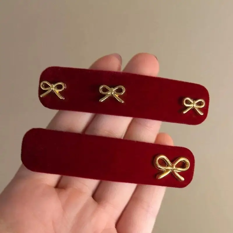 

New Year sweet style butterfly velvet BB hair clip with seaside clip for hair, design-inspired clip, high-end hair accessory