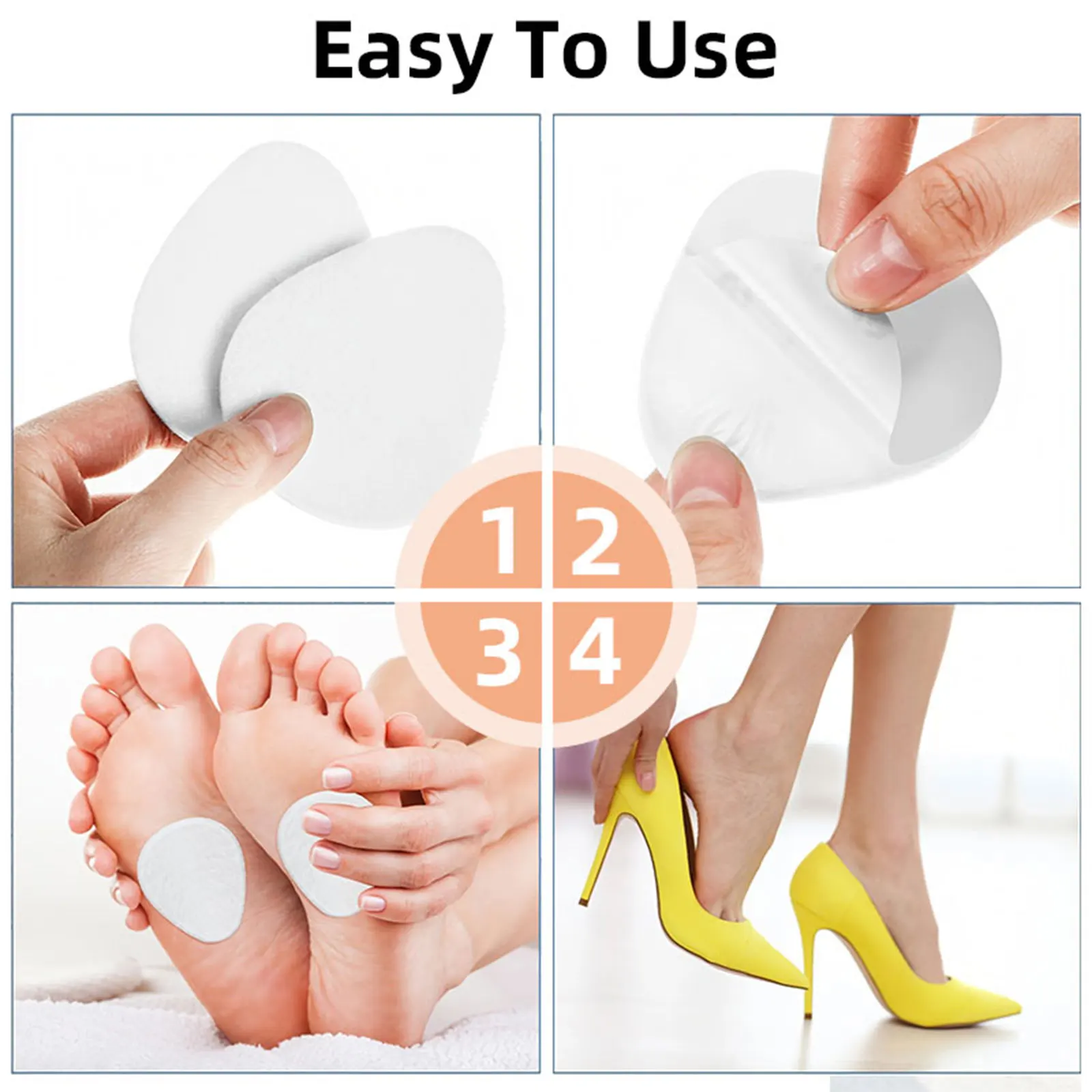 Cuscinetti in feltro metatarso Cuscinetti per inserti per piedi Palla di cuscino per alleviare il dolore Adesivo per avampiede e suola per uomini e donne Spessore 1/5 pollici