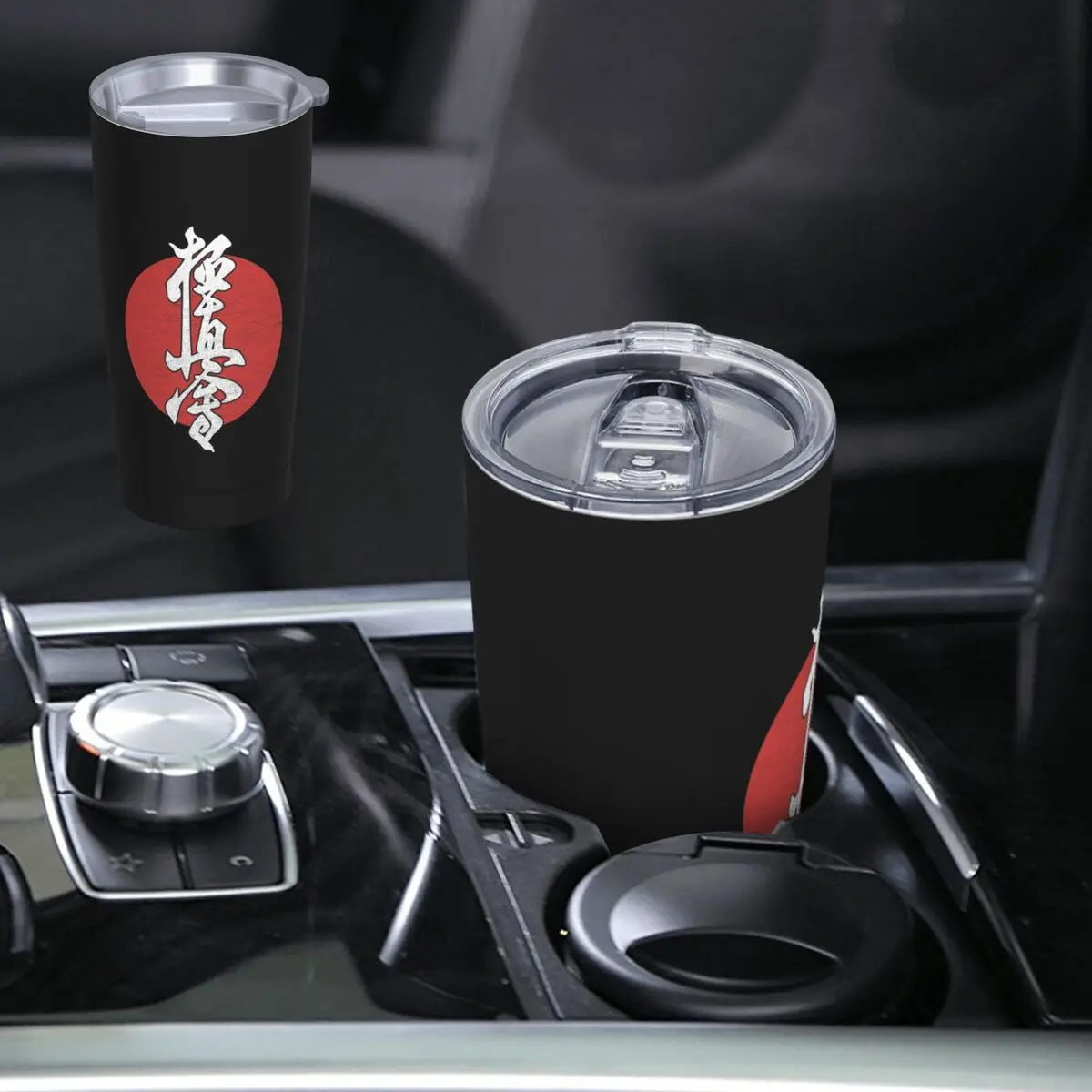 Kyokushin Karate Kanji Taijutsu Stainless Steel Tumbler Vacuum Insulated Mugs Thermal Cold Cups Straw With Lid 20oz