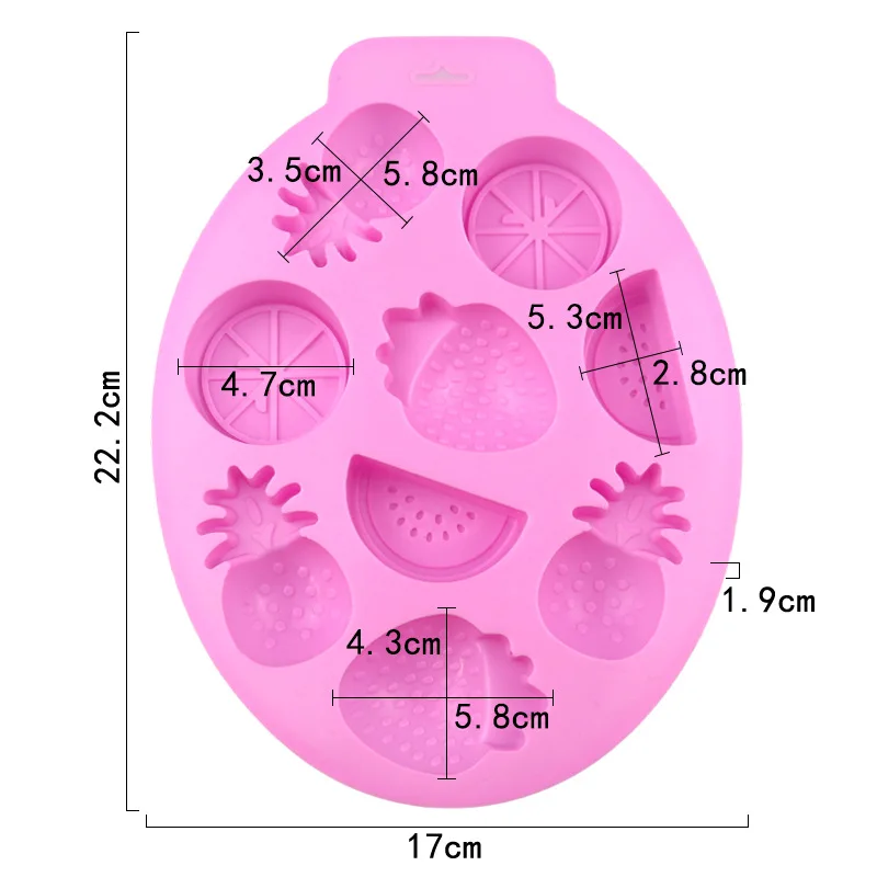 3D Fruit Silicone Mold Pineapple Strawberry Lemon Candy Chocolate Ice Cube Tray Wax Melts Crayon Cake Decoration Cupcake Topper