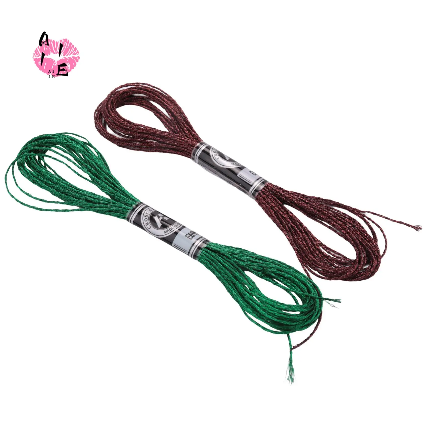 A11E-19Pcs Metallic Embroidery Skein Threads Multi-Color Embroidery Floss Glitter Embroidery Thread Cross-Stitch Thread