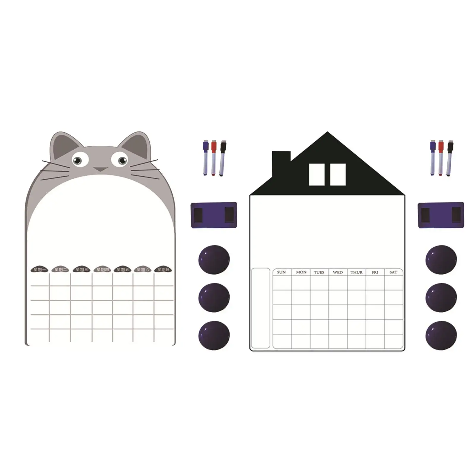 Magnetic Weekly Planner Decoration Accs Easy Using Organizer Dry Erase Board for Office Home Refrigerator Study Kitchen
