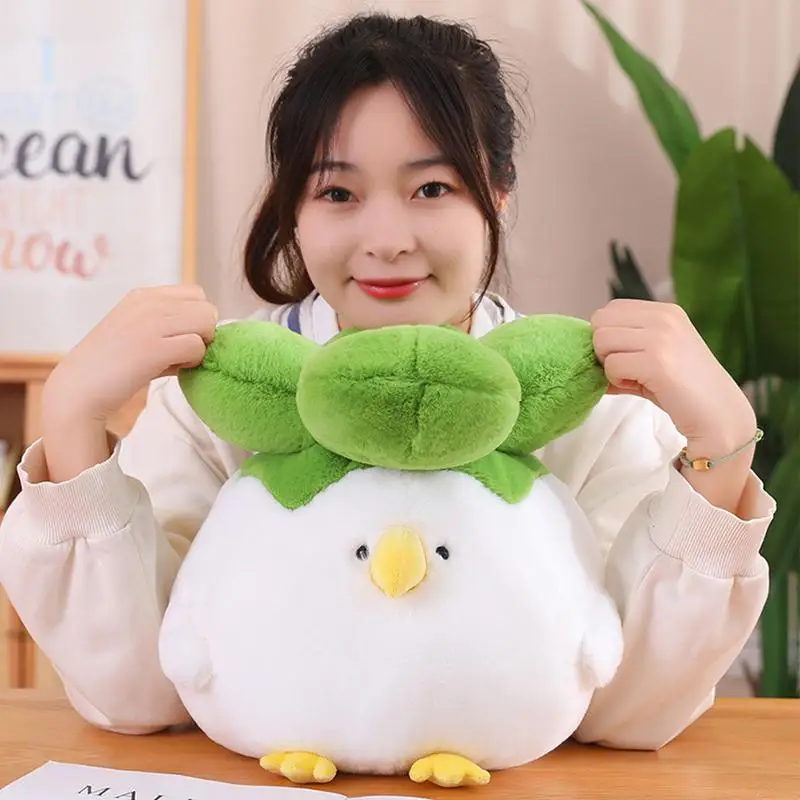 Vegetables Plush Cute Throw Pillow Bird Face Design Stuffed Cabbage Cabbage Dolls For Girls Soft Stuffed Plush Toys Cute Throw