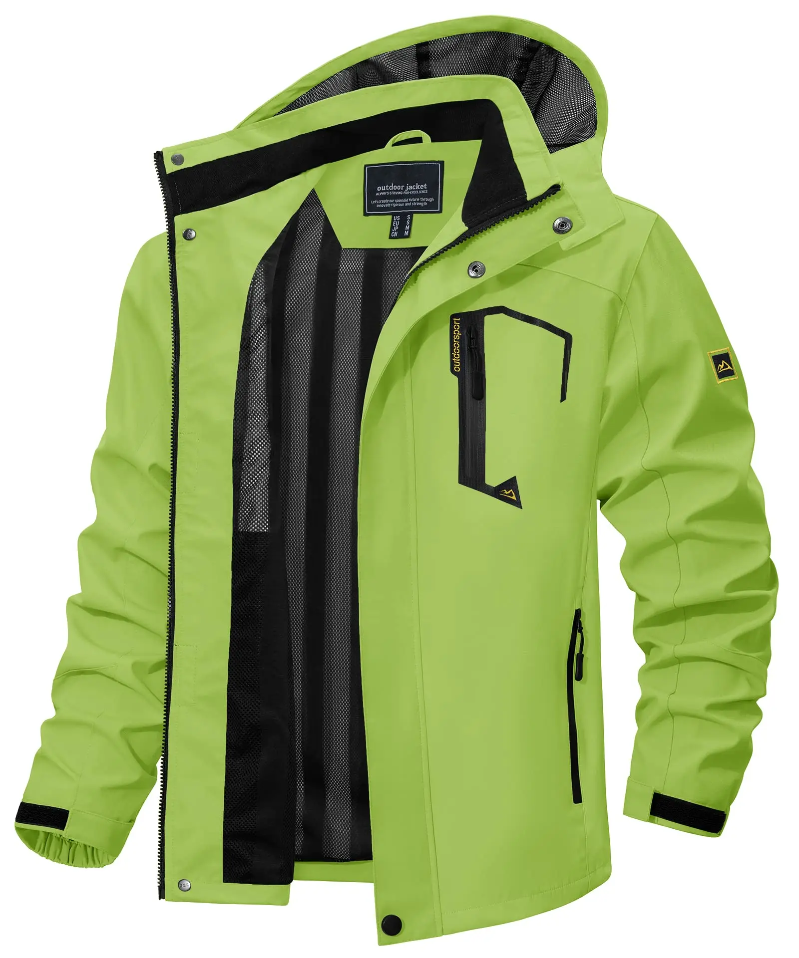Tacvasen Men's Lightweight Outdoor Rain Jacket Black M 6