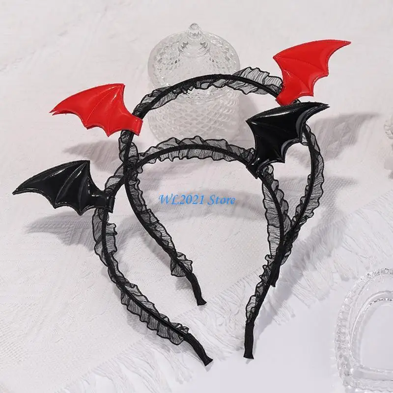 

G5GC 2pc Cartoon Bat Wings Hair Hoop Masquerade Party Mask Cosplay Costume Prop