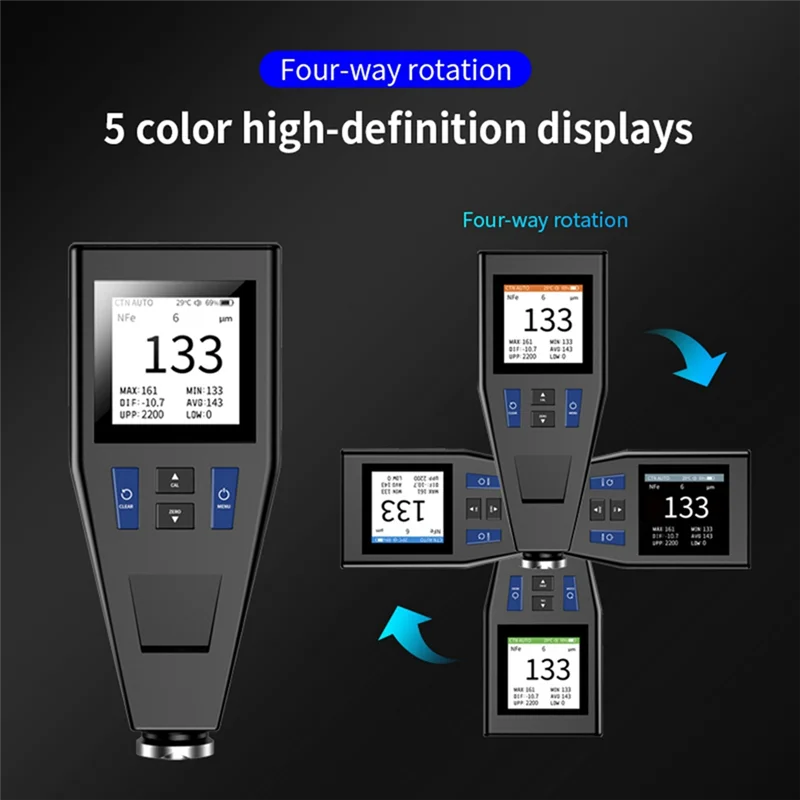 

Color Screen Car Coating Thickness Gauge Best Digital Meter For Automotive Paint Thickness Measurement F/NF Easy Install