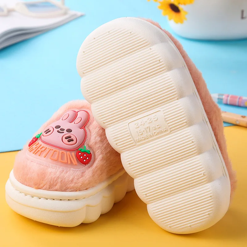 Pantuflas Kid Slippers Winter New Comfort Home Gril Boy Shoe Indoor Anti-skid Cotton Shoe Cartoon Cute Girl Shoe Slippers Woman