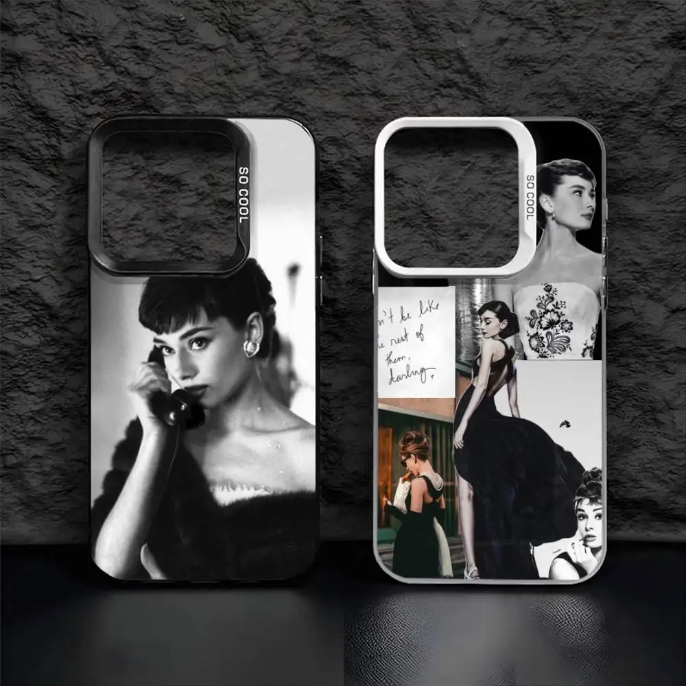 

Actress A-Audrey Hepburn Phone Case For IPhone 16 17 15 14 12 13 Pro Max Black Color Shockproof Cover
