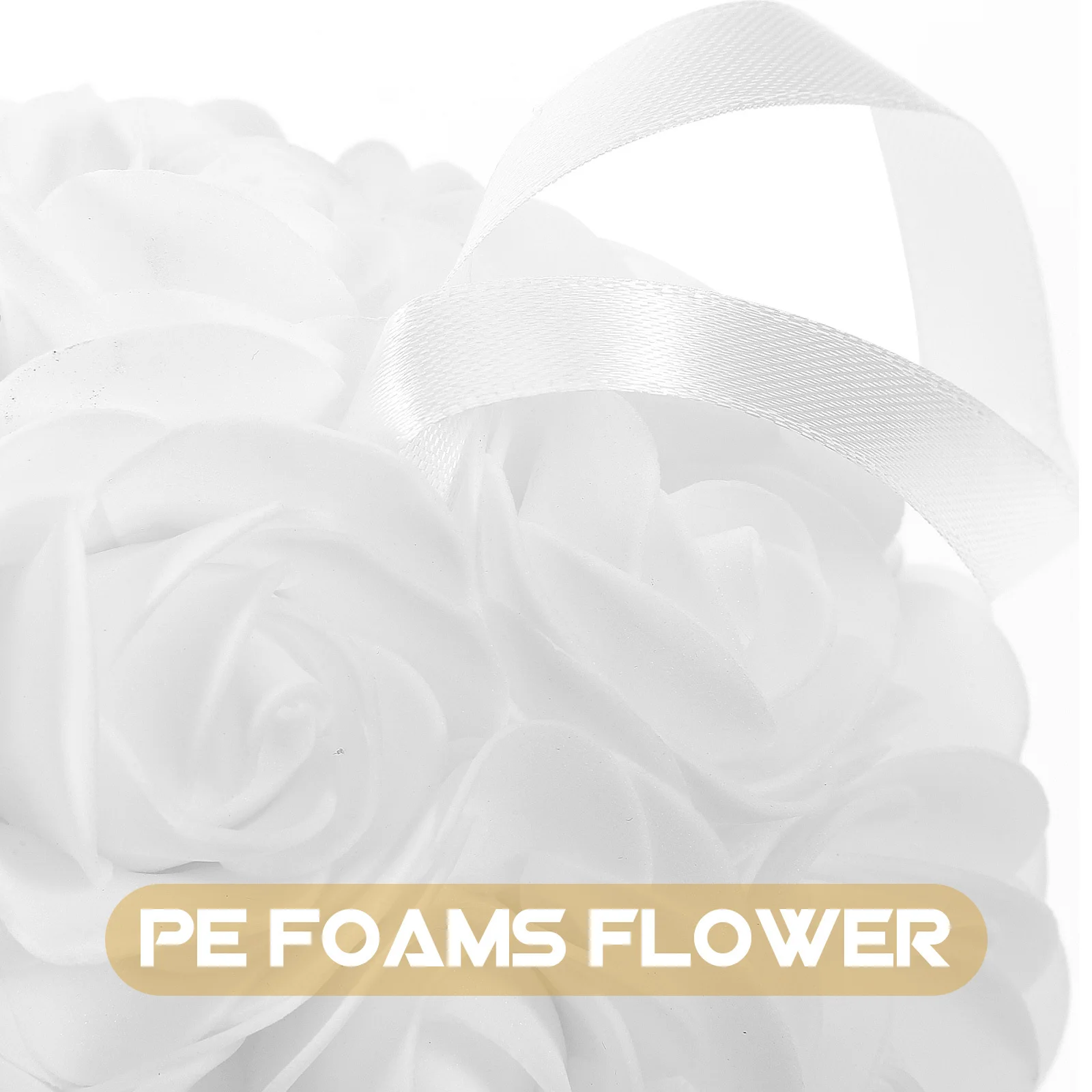 

Artificial Rose Flower Ball Decor White Fake Flower For Wedding Party Supplies, Engagement Decor, Holiday Banquet, Home