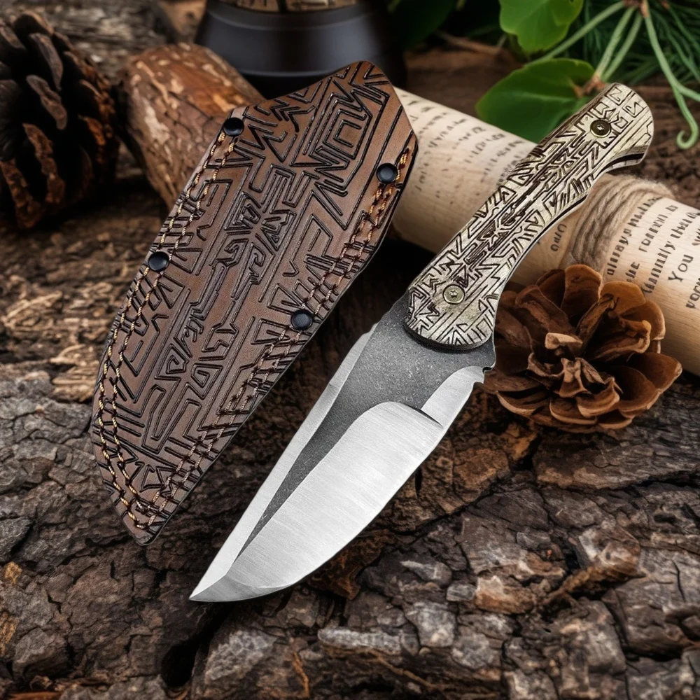 

Tactical Fixed Blade Knife 8Cr13MoV Steel Blade G10 Handle Outdoor Hunting Cutting Camping Self-Defense Knives with Sheath