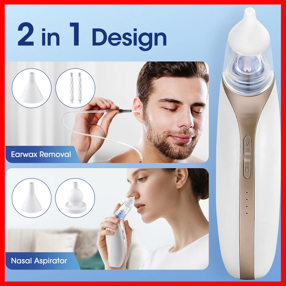 

3 Levels 2 In 1 Intelligent Vacuum Earwax Adults and Kids Ear Suction Device for Swimming Flying Ear Infections Ear Infections