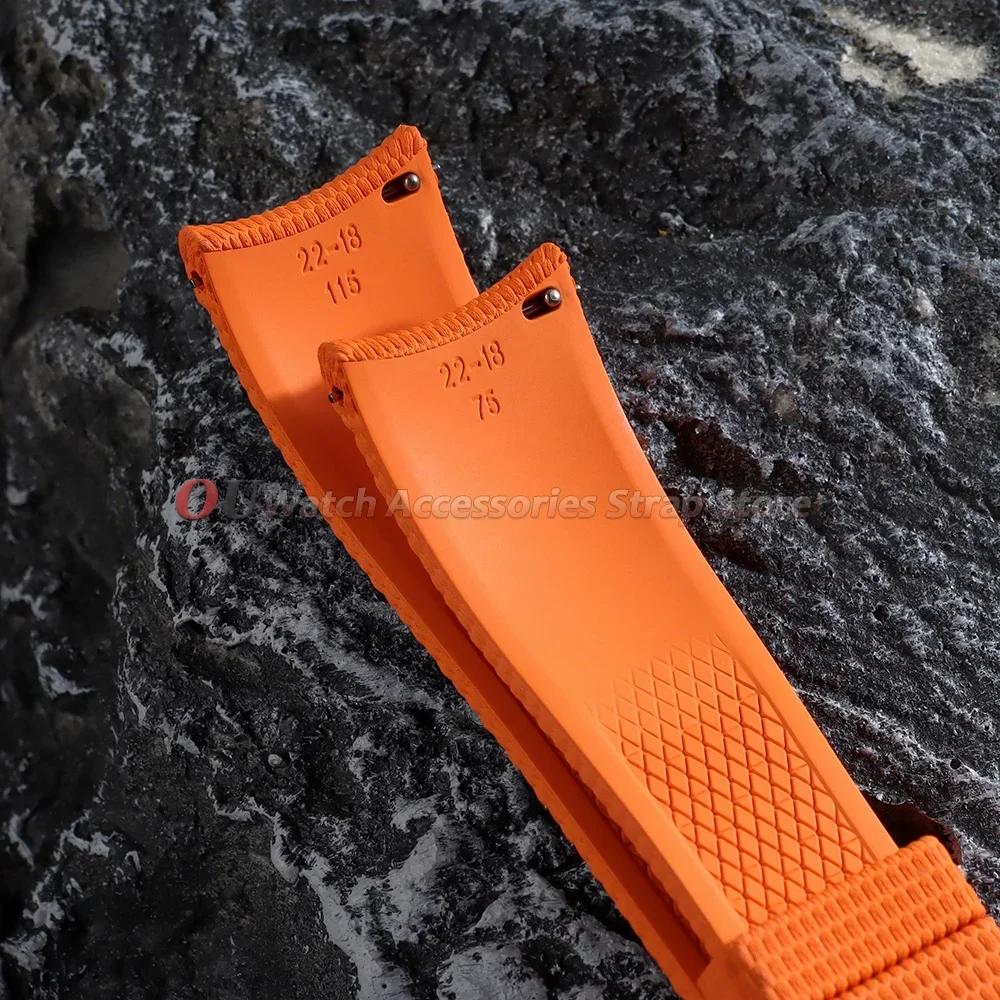 FKM Gummi-Uhrenarmband mit Gebogenen Enden 20mm 21mm 22mm für Omega für Seiko Militärarmband Schnellverschluss Herren Sportarmband für Longines – Detail 5