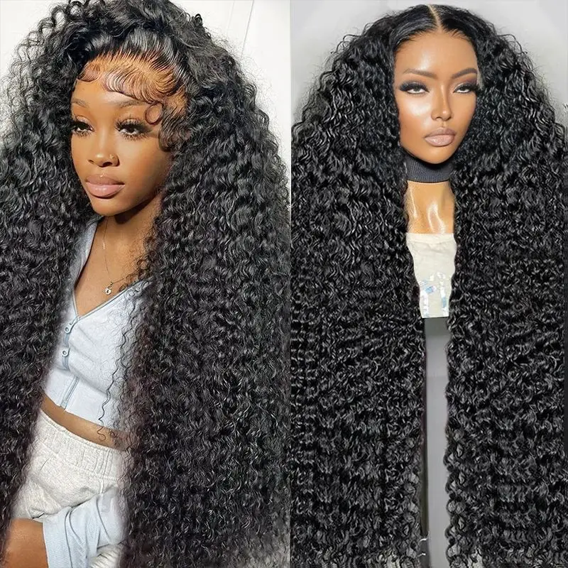 Brazilian 40 Inch 250 Density Deep Wave 13x4 13x6 Hd Transparent Human Hair Wig 360 Curly Water Wave Lace Frontal Wigs