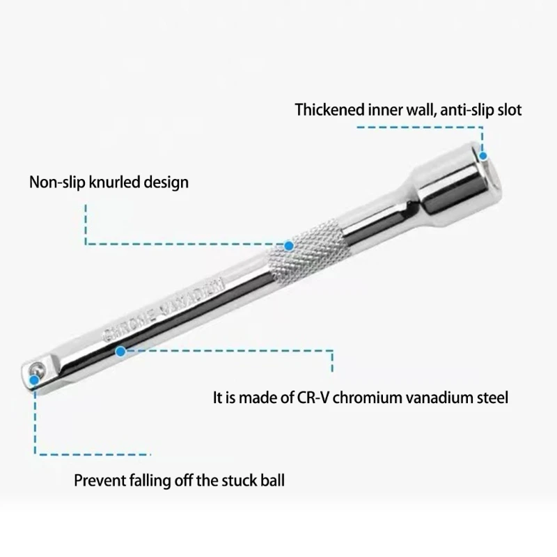 4Pcs 1/4 3/8inch Socket Ratchet Wrench Extension Rod Steering Sleeve Connecting