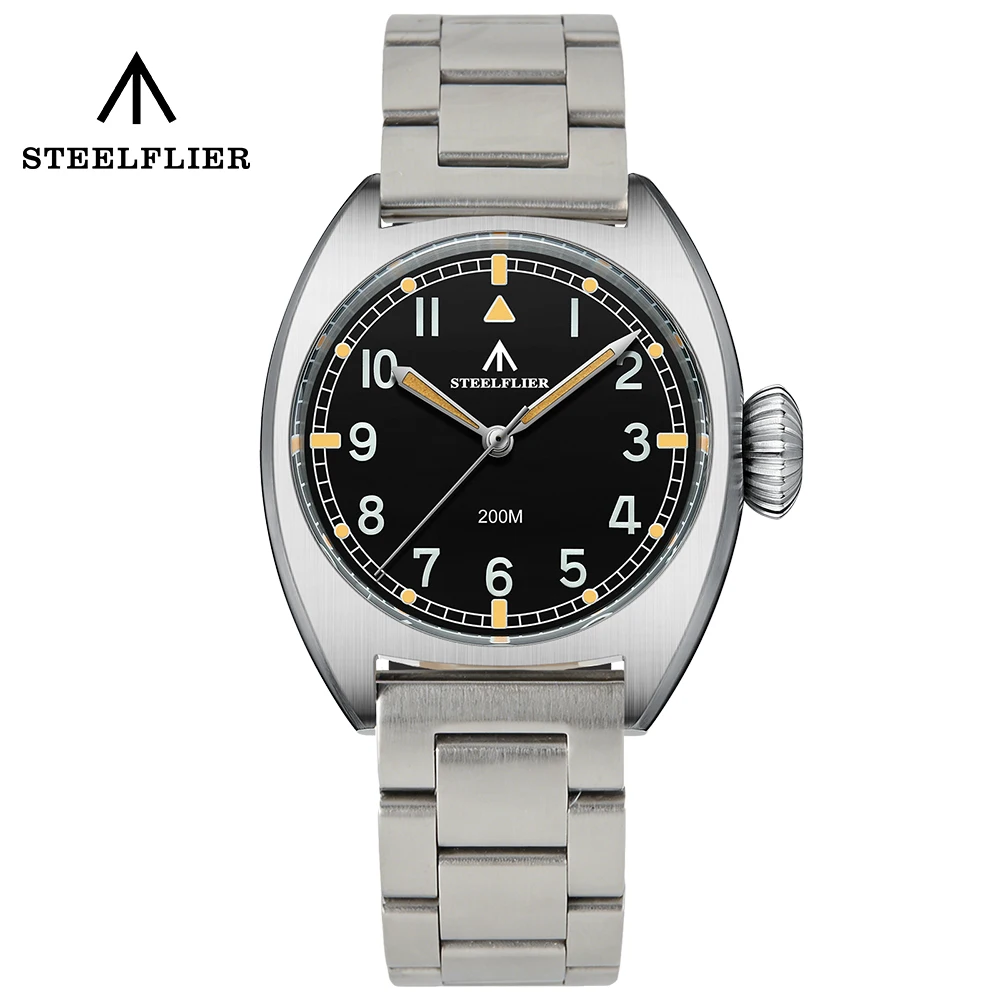 

SF745 STEELFLIER Наручные часы для дайвинга VH31 Бесшумный механизм Супер светящееся сапфировое стекло 20 бар Водонепроницаемые роскошные часы из стали 316L