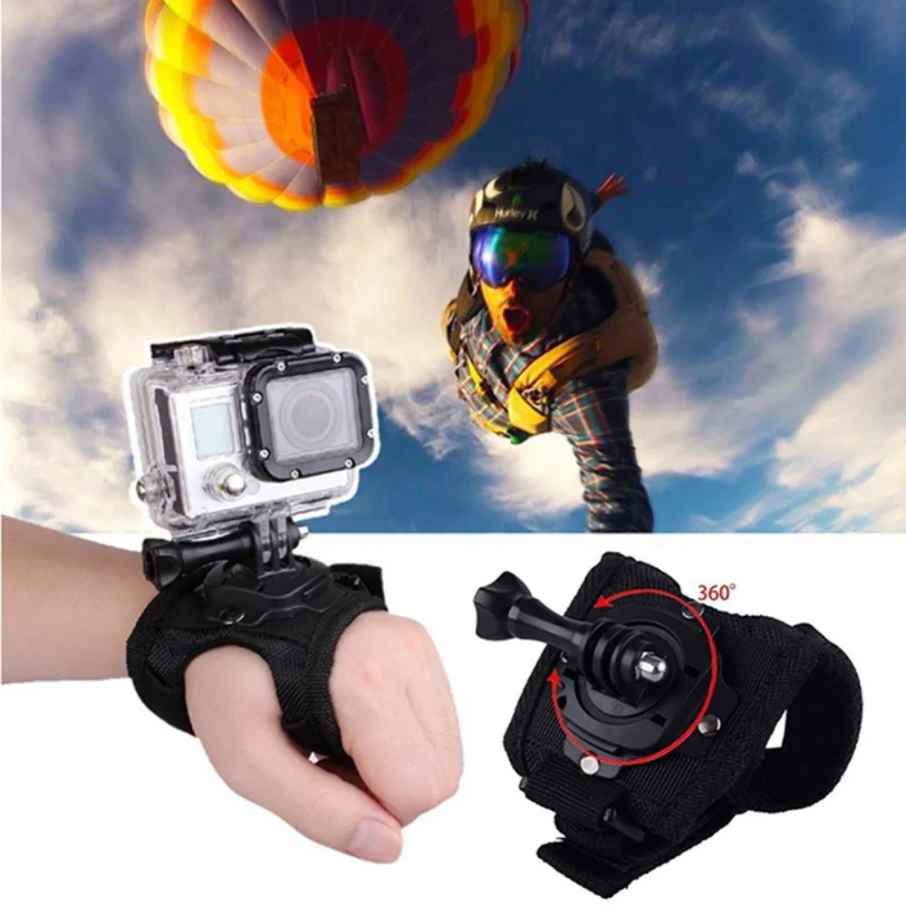 360 Degrees Wrist Band Arm Strap Belt Tripod Mount for GoPro Hero 12 11 10 9 8 7 Camera Fist Adapter Band for Go Pro Accessories